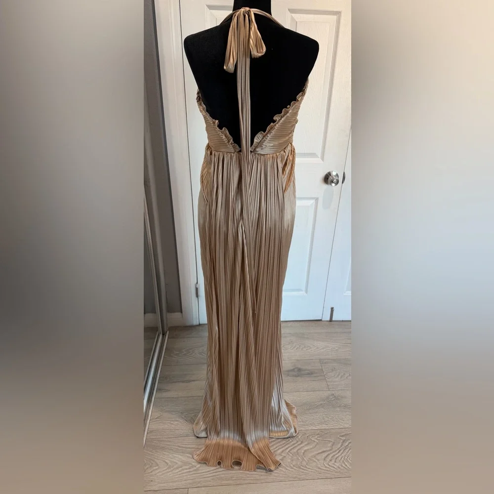 Elegant Tan Maxi Dress - Picture 3 of 9